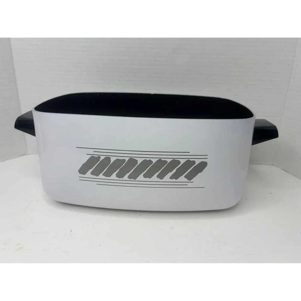 Vtg West Bend Slow Cooker Replacement Pot Grey Brushstroke MCM Rectangular